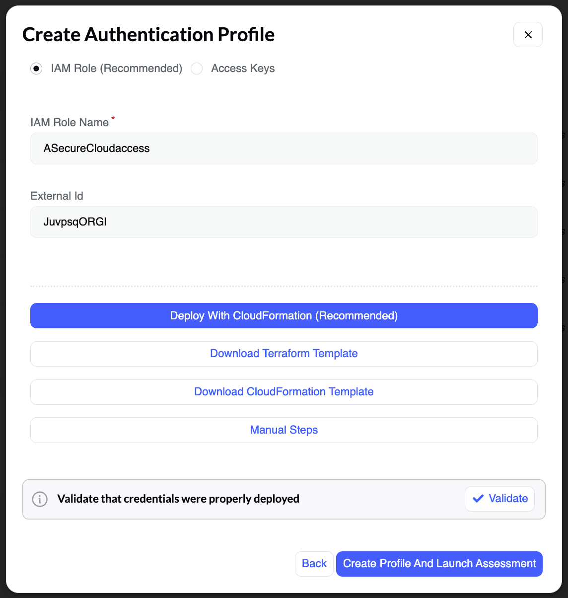 Finalize the profile setup