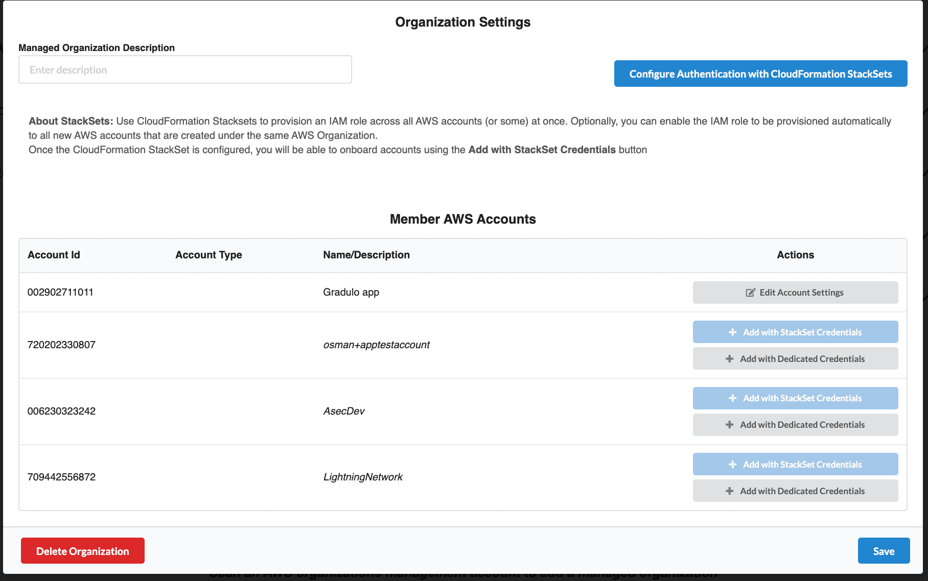 Organization Settings